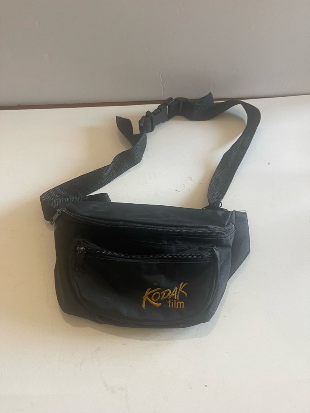 Vintage Kodak Film Waist Pack Black Nylon Camera Bag Fanny Pack Strap Adjustable